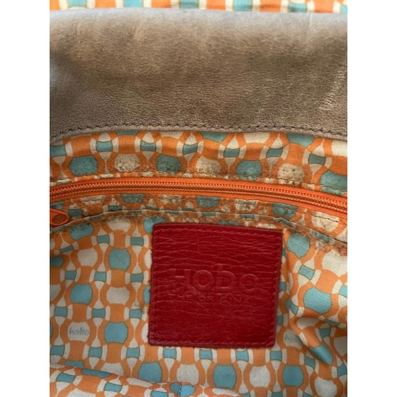 Hobo Original Leather Small Crossbody Bag Gray Studded Modern Lagenlook - Picture 3 of 9